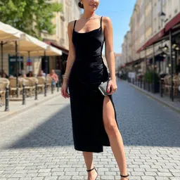 DressBerry Women Shoulder Straps Sheath Midi Dress-picture-21