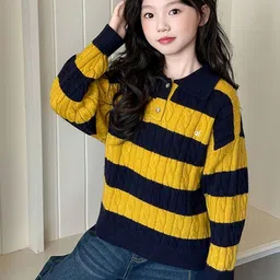LULU & SKY Girls Striped Pullover image 4