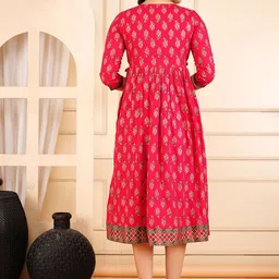 clothonus Women Floral Printed Gotta Patti Floral Maternity Anarkali Kurta image 2