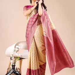 Mitera Woven Design Zari Silk Blend Banarasi Saree image 5