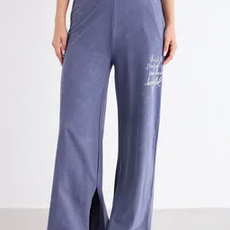 Styli Women Printed Flared High-Rise Trousers-image-70