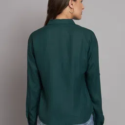 funday fashion Women Regular Fit Solid Casual Shirt image 2