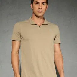 Technosport Men Solid Slim Fit Mock Neck Sports T-shirt with COTFLEX-picture-20