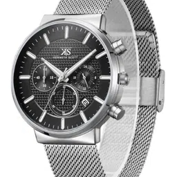 KENNETH SCOTT Men Round Dial & Bracelet Style Straps Analogue Watch K22133-SMSB image 4