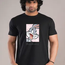 HESHA Men Bugs Bunny Graphic Printed Round Neck Cotton Slim Fit T-shirt-picture-29