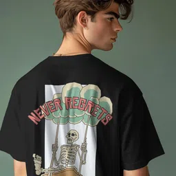 SENO TEX Printed Oversized Cotton Drop-Shoulder Sleeves T-shirt image 5