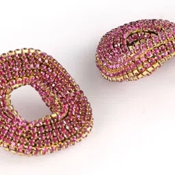 StyleCast Gold-Plated Rhinestone Studded Contemporary Studs image 5