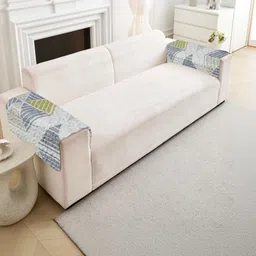 HOMETHREADS Beige & Grey Printed Sofa Cover-picture-35