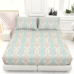 THE WHITE MOSS Orchid Brown Printed Pure Cotton 300TC King Bedsheet Set 2.7 m x 2.7 m-picture-18