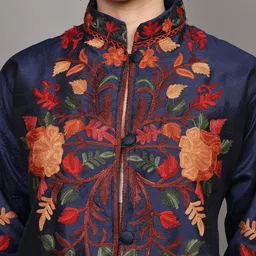 Exotic India Women Floral Crop Open Front Jacket with Embroidered image 2