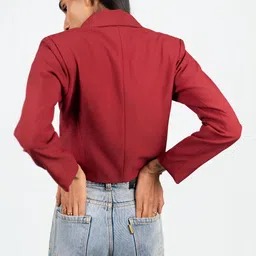 COLOR CAPITAL Single-Breasted Crop Blazer image 4