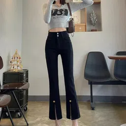 DressBerry Women Flared High-Rise Jeans-image-99