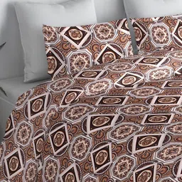 Aura Brown Ethnic Motifs 220 TC Bedsheet with 2 Pillow Covers image 5