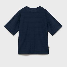 Mango Kids Boys Striped Drop-Shoulder Sleeves Pure Cotton T-shirt-picture-44