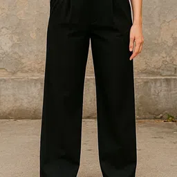 BROADSTAR Women Smart Straight Fit High-Rise Easy Wash Pleated Korean Pants-picture-27