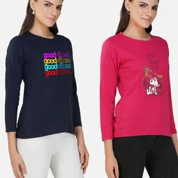 Metronaut Women 2 Printed Bio Finish Applique T-shirt image 2