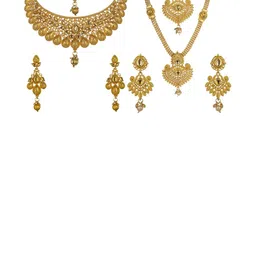 Women Click Set Of 2 Gold-Plated Stones Studded Jewellery Set-picture-34