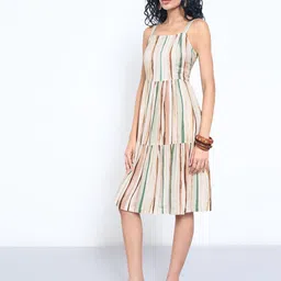 AKKRITI BY PANTALOONS Striped Fit & Flare Dress image 4