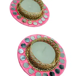 GADINFASHION Pink & Gold-Toned 6 Pieces Candle Holders image 3