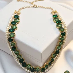 DressBerry Diamond & Cubic Zirconia Crystal-Studded Jewellery Set-picture-19