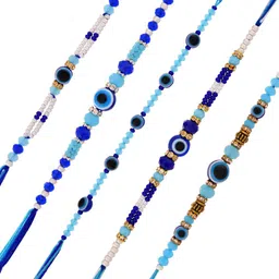 Aapno Rajasthan Set Of 7 Rakhi With Roli Chawal & Greetings Card image 4