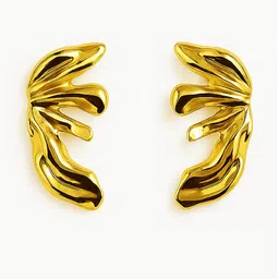 ISHTAARA Gold-Plated Stainless Steel Earrings-image-78