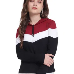 DEEPMAYRA COLLECTION Women Colourblocked Hooded Cotton T-shirt-picture-19