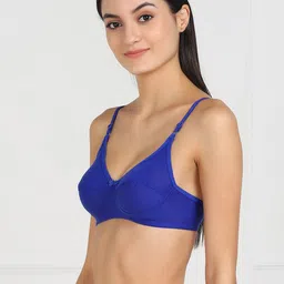 Samvar Blue Cotton Non-Wired Non Padded Minimizer Bra image 4