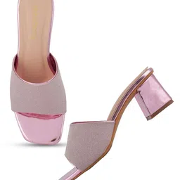 DressBerry Textured Party Block Mules image 2