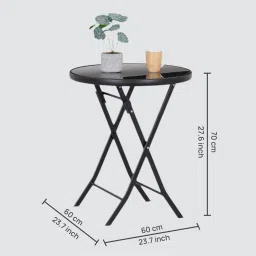 royaloak Eden Metal End Table In Black Colour image 2