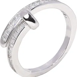 glimm jewel GL-R36 Edge of Elegance|Adjustable Size 5/6/7 Perfect for Girls|Jewelry Kit|925 Sterling Silver Rhodium Plated Ring image 2