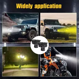 vksun 2Lens Shutter Super Bright LED Fog Light With White | Yellow High & Low Beam Fog Lamp Motorbike, Car LED (12 V, 40 W) image 5