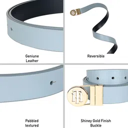 tommy hilfiger Women Formal Blue Genuine Leather Reversible Belt image 4