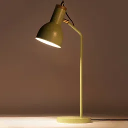 orange tree Lisa Green Iron Shade Study Lamp with Green Base Handcrafted image 2