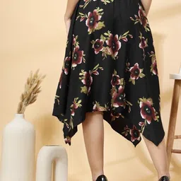 oomph! Women Printed A-line Black Skirt image 2
