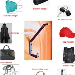 brahmaji Helmet holder keys Bag Multi purpose Hanger Black Pack of 3 Hook 1 image 2