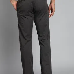 allen solly Men Slim Fit Black Cotton Blend Trousers image 4