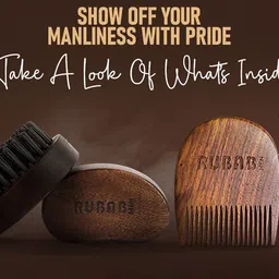 rubab men Premium Beard Brush & Beard Comb Combo Set of 2 for Men image 2