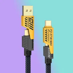 Nitin Solanki 4-in-1 Cable 6 A 1 m METAL BRAIDED All-in-One 65W Fast Charging Cable | Type-A, Type-C, Lightning | Ultra Durable-picture-46