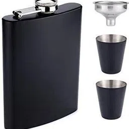 kunjsale Stainless Steel Hip Flask with 2 Shot Glasses + Funnel, 8 Oz (230 Ml) Hip Flask-picture-24