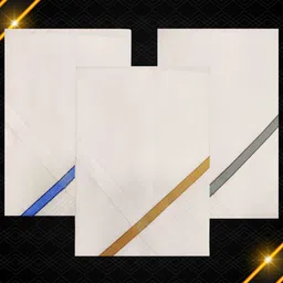 JUNO LUXE JL-1361-GW/B PREMIUM HANKIES FOR GENTS ["White"] Handkerchief image 3