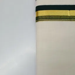 Chithra Fabrics CF 145 Dark Green Special Process Wedding Dhoti for Men Solid Men Dhoti image 2