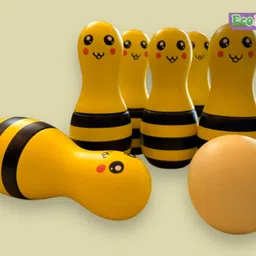 ecokidz Wooden Bowling Set for Kids Rattle image 1