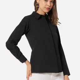 otira Women Regular Fit Solid Spread Collar Casual Shirt image 4