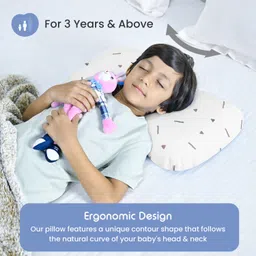 cherilo Contour Shaped Memory Foam Soft Bed Baby Pillow for Kids for Extra Neck Support Memory Foam Geometric Baby Pillow Pack of 1 image 5