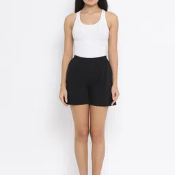 clovia Solid Women Black Boxer Shorts image 2