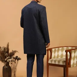 VASTRAMAY Self Design, Woven Sherwani image 3