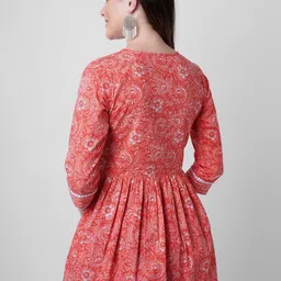 god bless Casual Regular Sleeves Floral Print Women Orange Top image 2