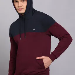 allen solly Men Full Sleeve Color Block Hooded Sweatshirt image 5