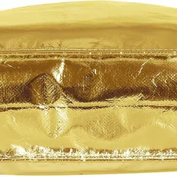 kuber industries Reusable Large Size Grocery Bag Shopping Bag with Handle, Non-woven Gift Bag Goodies Bag Gold Tote Bag-Pack of 3 (Gold) Pack of 3 Grocery Bags image 3